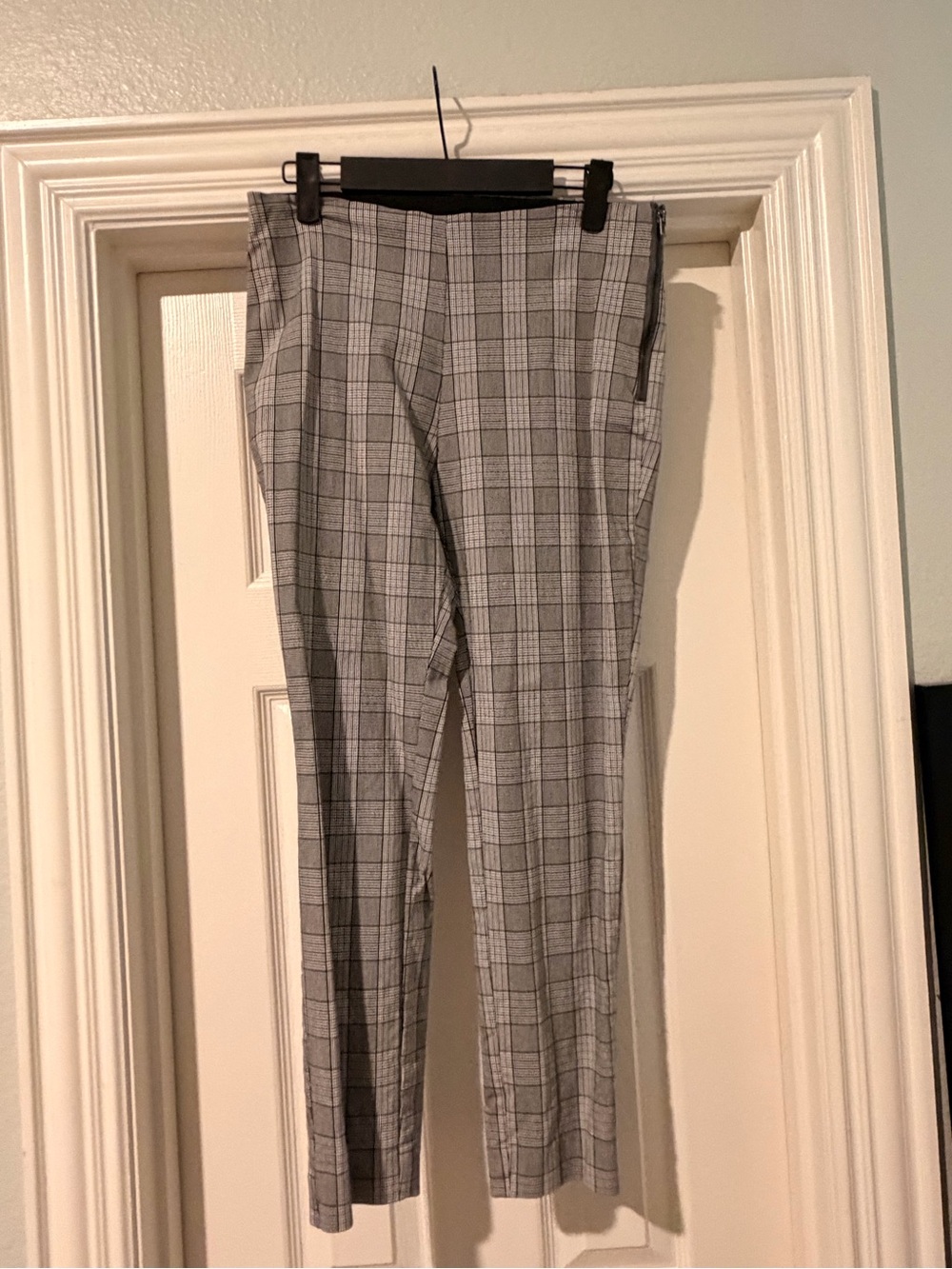 a new day Gray Plaid Slim Trousers Stretchy/Skinny
